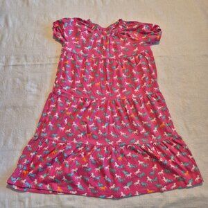 Garnet Hill girls size 12 pink horse designed dress, EUC